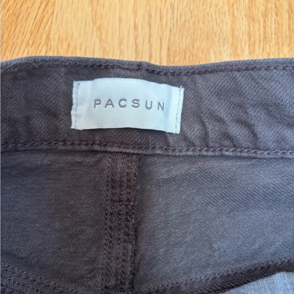 PacSun Dad Jeans - High Rise Straight Leg - Button Fly - Size 24 Charcoal Gray - Picture 4 of 12